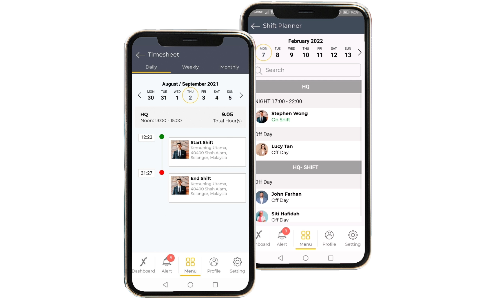 Timesheet-Shift-planner-tabs