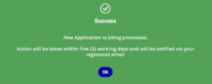 Scrrenshot of successful notification window popup